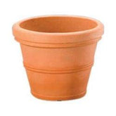 A small clay pot displayed on a white background, highlighting its natural color and handcrafted appearance.